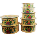 8PCS Enamel India Pan Set avec décalque